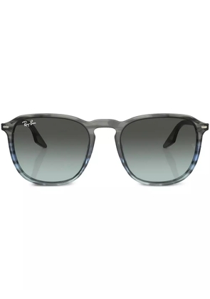 Ray-Ban logo-lettering round-frame sunglasses - Blue