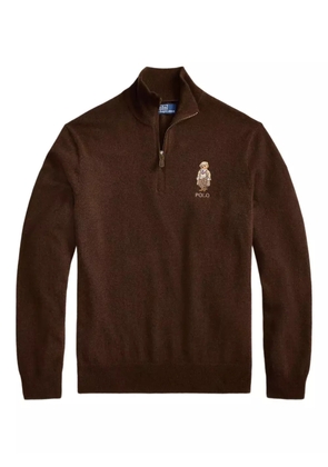 Polo Ralph Lauren half-zip polo-bear sweater - Brown