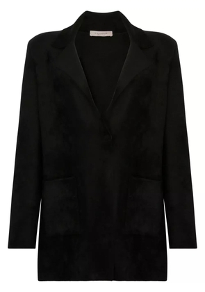 D.Exterior single-breasted blazer - Black