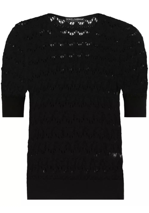 Dolce & Gabbana crochet-knit T-shirt - Black