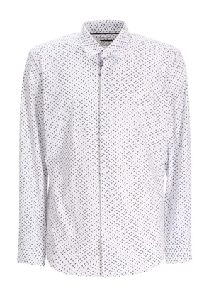 BOSS long-sleeved patterned shirt - White