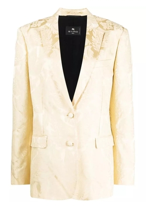 ETRO patterned-jacquard single-breasted blazer - Yellow
