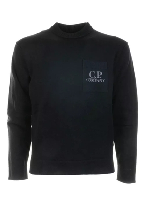 C.P. Company logo-patch pocket sweater - Black