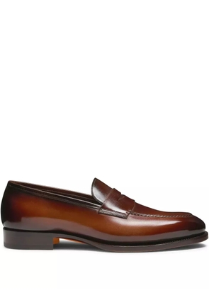 Santoni leather loafers - Brown