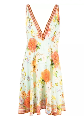 Camilla floral-print V-neck dress - Green
