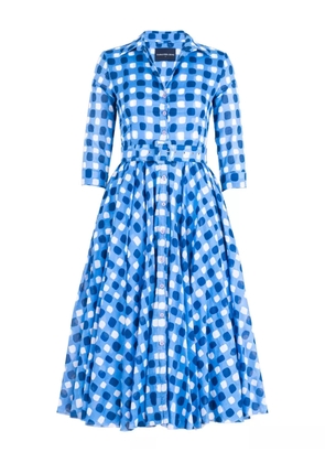 Samantha Sung check-pattern midi dress - Blue