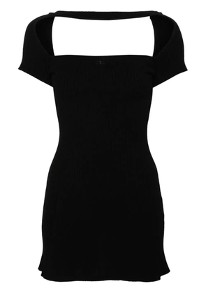 Courrèges Hyperbole ribbed-knit minidress - Black