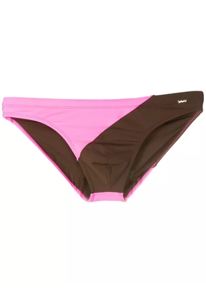 Amir Slama panelled swim trunks - Brown