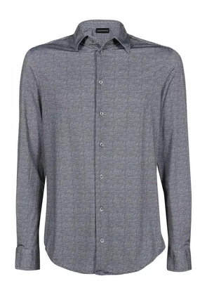 Emporio Armani houndstooth pattern shirt - Black