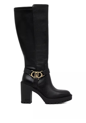 LIU JO 100mm leather boots - Black