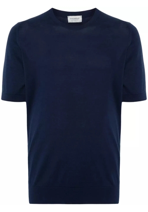 John Smedley Kempton knitted cotton T-shirt - Blue