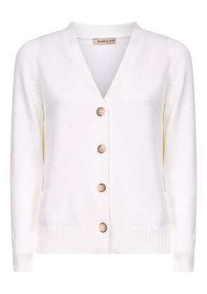 Blanca Vita button-placket ribbed cardigan - White