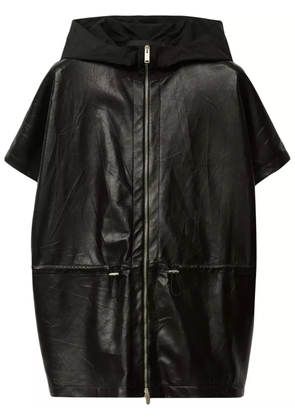Fabiana Filippi pleated leather cape - Black