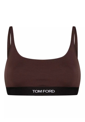 TOM FORD logo-jacquard bralette - Brown