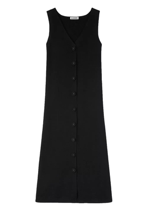 Jil Sander V-neck knitted midi dress - Black