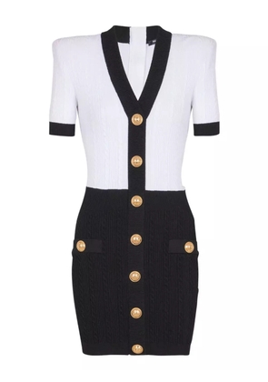 Balmain cable-knit bodycon dress - White