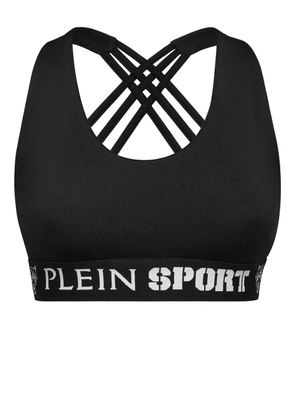Plein Sport logo-underband sports bra - Black