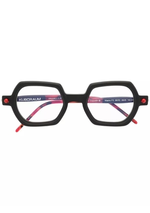 Kuboraum tie-dye square-frame glasses - Black