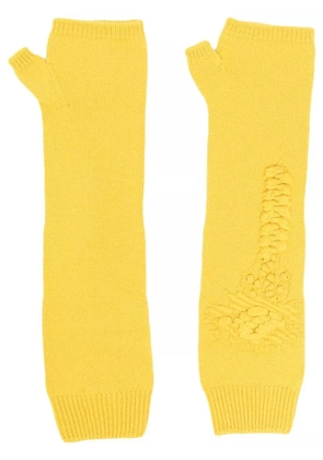 Barrie cashmere fingerless mittens - Yellow
