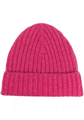 Barrie ribbed cashmere beanie - Purple