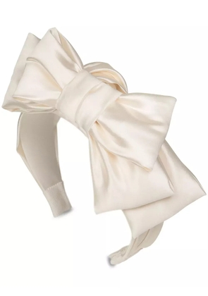 Jennifer Behr Karmen bow silk headband - Neutrals