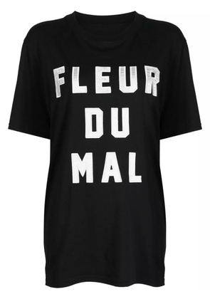 Fleur Du Mal logo-embroidered jersey T-shirt - Black