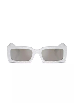 Dolce & Gabbana Eyewear crystal-embellished rectangle-frame sunglasses - Grey