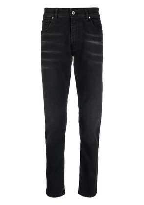 Salvatore Santoro logo-patch cotton slim-fit jeans - Black