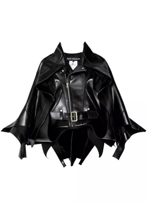 Junya Watanabe asymmetric faux-leather biker jacket - Black