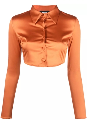 GCDS cropped satin shirt - Orange
