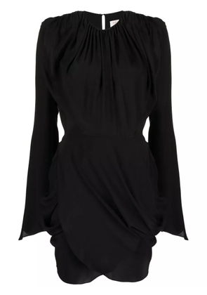 Materiel wraparound silk dress - Black