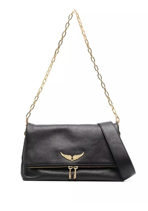 Zadig&Voltaire logo-plaque leather shoulder bag - Black