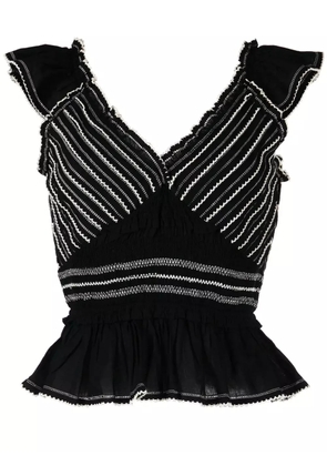 Sea Mable embroidered top - Black