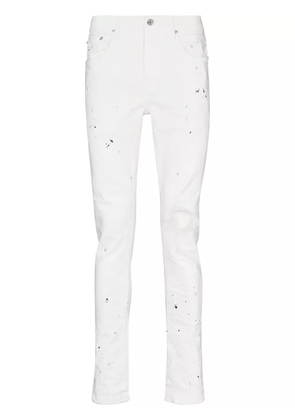 Purple Brand paint splatter-print skinny-cut jeans - White