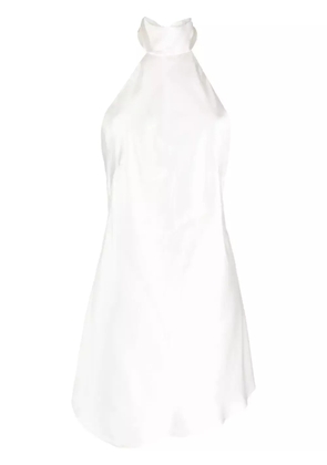 Michelle Mason halterneck silk minidress - Neutrals