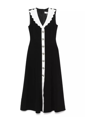 NISSA scallop-collar midi dress - Black