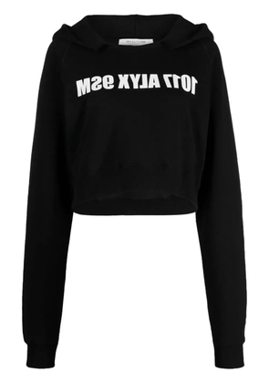 1017 ALYX 9SM logo-print cropped cotton hoodie - Black