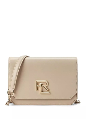 Ralph Lauren Collection mini logo-plaque leather crossbody bag - Neutrals