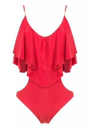 Brigitte ruffled swimsuit - Red