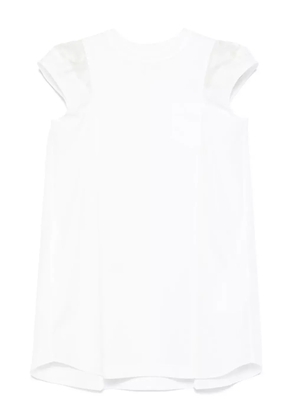sacai layer-detail mini dress - White