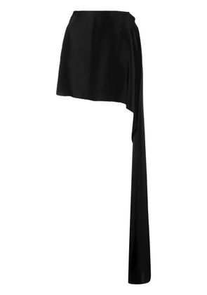 SRVC Studio Apron wraparound satin skirt - Black