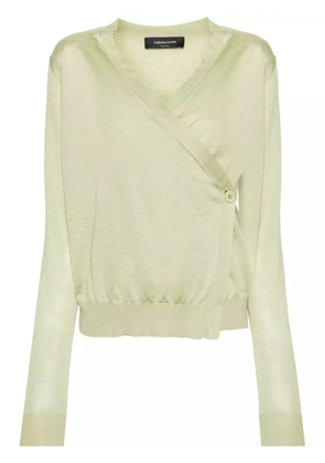 Fabiana Filippi wrap-design knitted top - Green