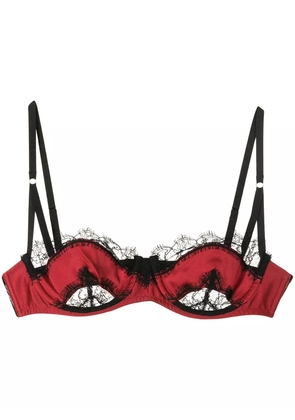 Kiki de Montparnasse balconette lace silk bra - Red