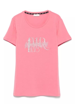 LIU JO crystal-logo T-shirt - Pink