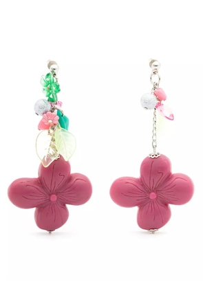 Amir Slama Bijoux floral-appliqué drop earrings - Purple