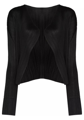 Pleats Please Issey Miyake plissé long-sleeve cardigan - Black