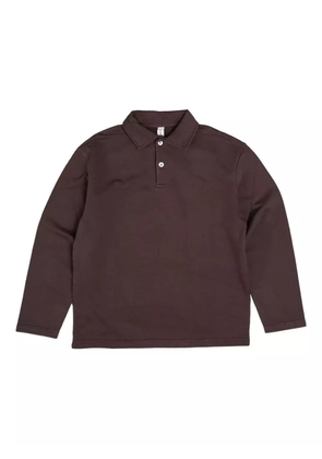 Another Aspect long-sleeve polo shirt - Brown