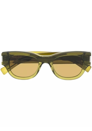Saint Laurent Eyewear transparent-frame design sunglasses - Green