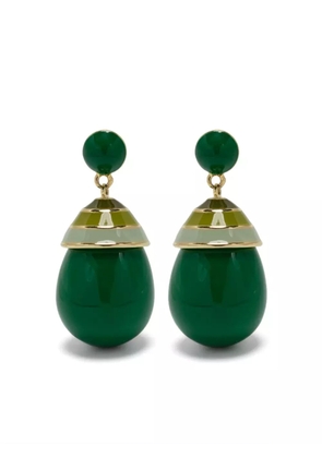Eshvi striped drop earrings - Green