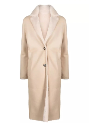 Liska Lammmantel button-up coat - Neutrals